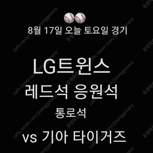 LG트윈스 1루 응지 레드석 2연석 통로 토요일 8월 17일 LG트윈스 기아타이거즈 야구 1루 레드석 1루 응지석 LG 1루 2연석 KBO 잠실야구장 3