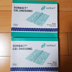 [새제품] 솔박 겔 드레싱, Sorbact Gel Dressing, 7.5 x 7.5 cm, 1Box(10장)