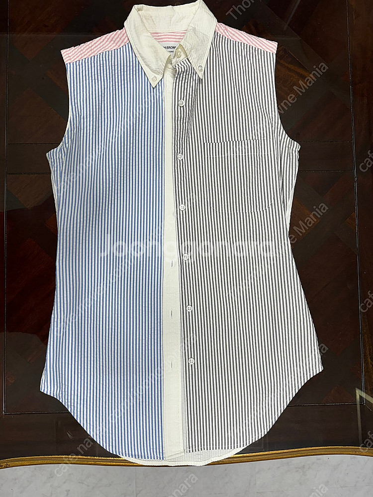 톰브라운 정품 여성 펀믹스 민소매 시어서커셔츠 새상품급 한정판 해외구매 팝니다.!!!--0