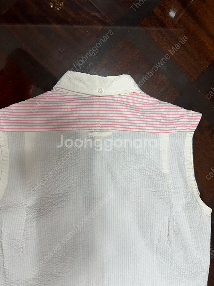 톰브라운 정품 여성 펀믹스 민소매 시어서커셔츠 새상품급 한정판 해외구매 팝니다.!!!--7