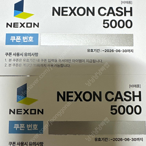 넥슨캐시 1만 포인트 (5000원*2장) 90% 가격에 판매 9000원