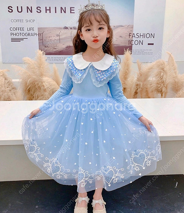 엘사원피스 공주원피스 생일파티 공주드레스 겨울왕국옷--2