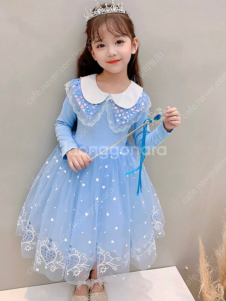 엘사원피스 공주원피스 생일파티 공주드레스 겨울왕국옷--3