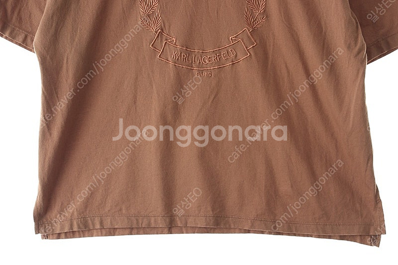 W(S) 칼라거펠트 반팔 티셔츠 브라운 면 올드스쿨--3