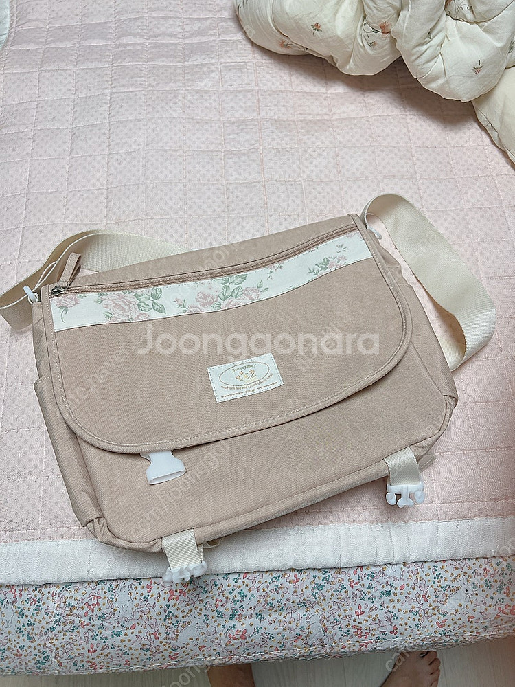 오부니 보야지 메신저백 크로스백 가방 누드핑크--1