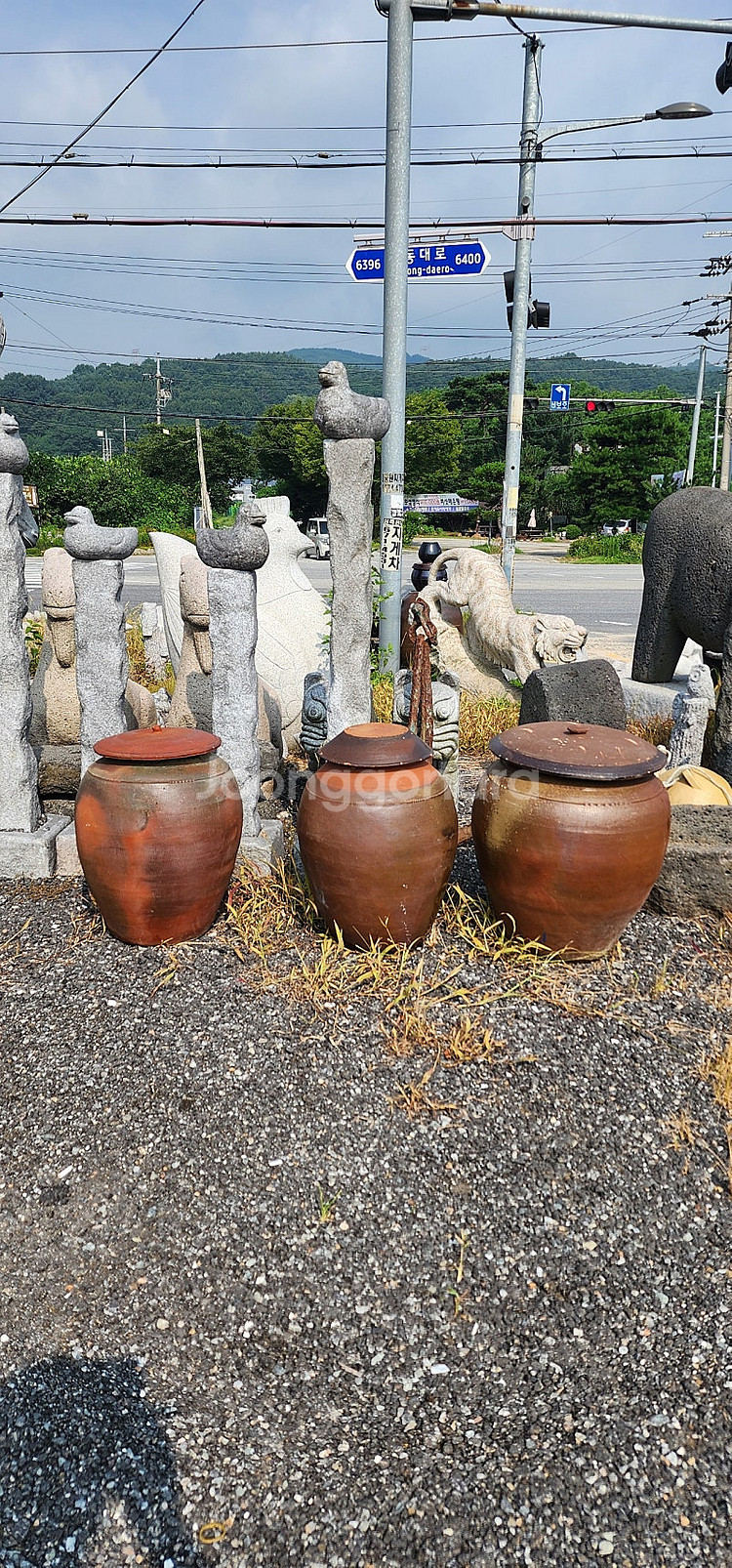 제주도 항아리 3개--0