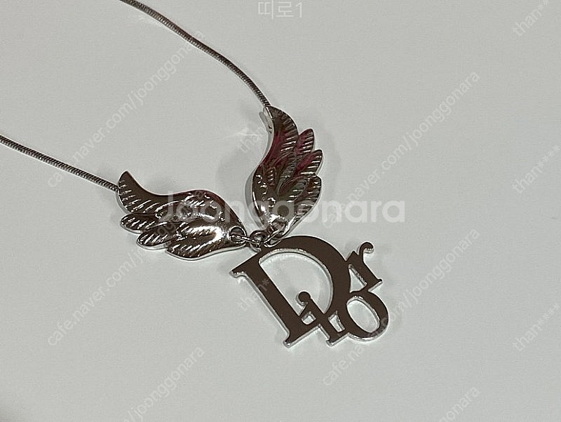DIOR 정품 디올 오블리크 날개 목걸이--0