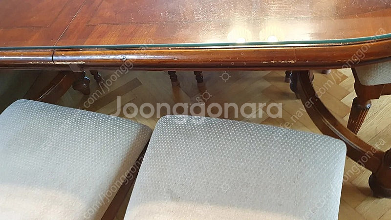 미라지가구 엔틱식탁 6인용 엔틱의자 총6개--5