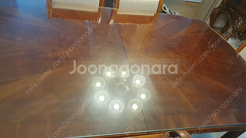 미라지가구 엔틱식탁 6인용 엔틱의자 총6개--8