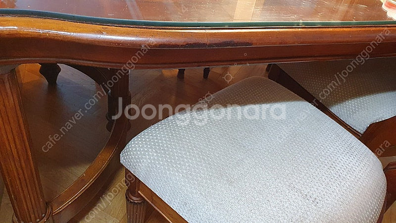 미라지가구 엔틱식탁 6인용 엔틱의자 총6개--9