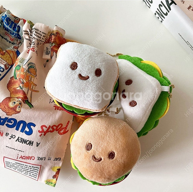 미개봉 새상품) 샌드위치 햄버거 인형 키링 , 가방걸이--4