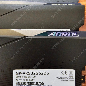 AORUS DDR5-5200 CL40 패키지 (32GB(16Gx4)) 64GB