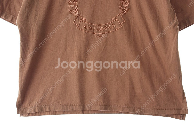 W(S) 칼라거펠트 반팔 티셔츠 브라운 면 올드스쿨--3