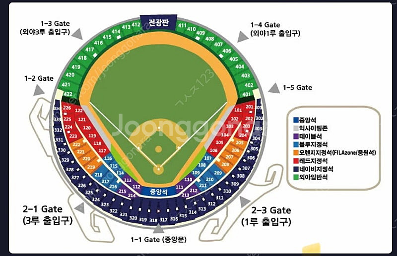 8/25(일) 두산 한화 1루 오렌지석 208구역 12...--0