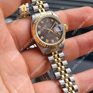 [정품] 롤렉스 여성용 데이저스트 초코판 10P 다이아몬드 (Rolex Datejust Brown Chocolate 10P Diamond Dial Two-Tone Women's)