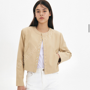 메종마레 Snapped Crop Jacket, Beige