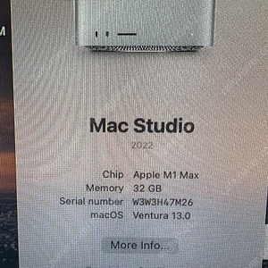 맥스튜디오 M1 MAX 32GB 1TB SSD 풀박