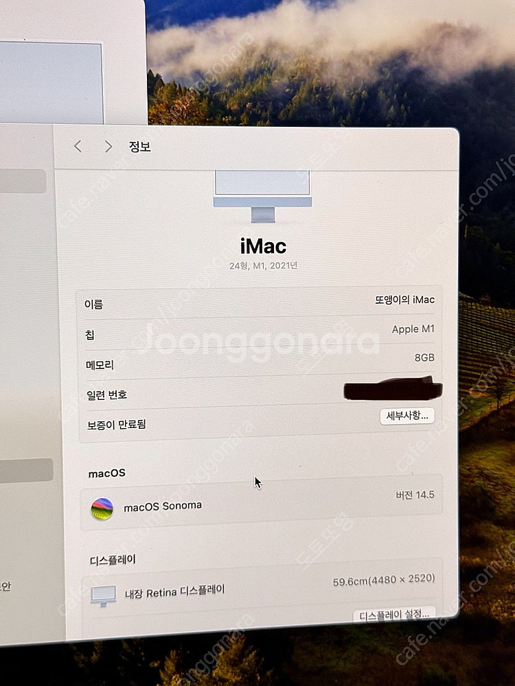 M1 아이맥 8G/512G 블루 팝니다--2