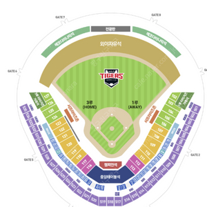 8월 29일(목) 기아 vs ssg 3루 K9 3연석 판매합니다.