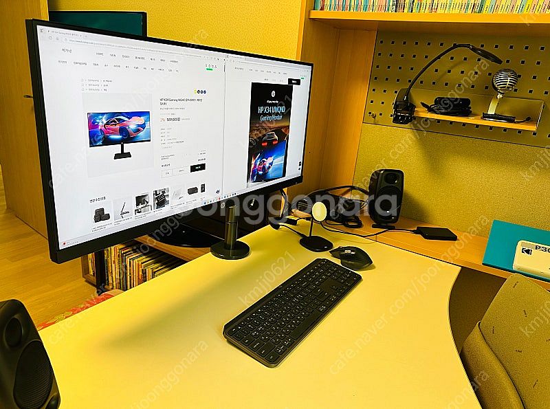 <<HP X34, QHD 34인치, 와이드 게이밍 모니...--0
