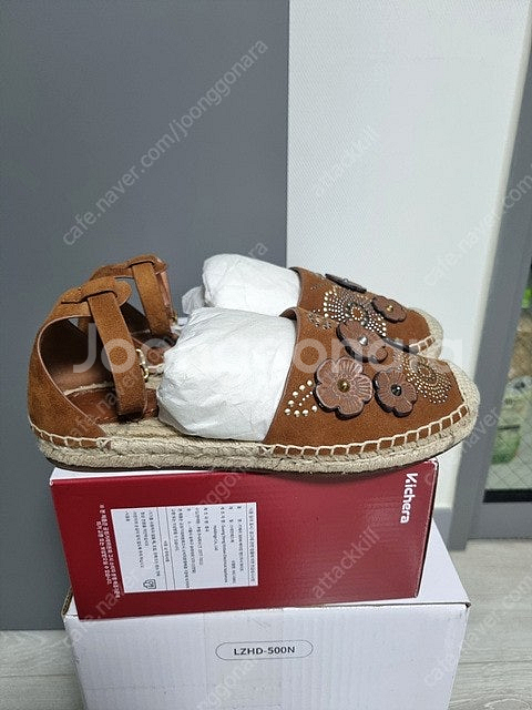 코치 앵클 스트랩 에스파듀 티 로즈 스웨이드 플랫슈즈 ...--8