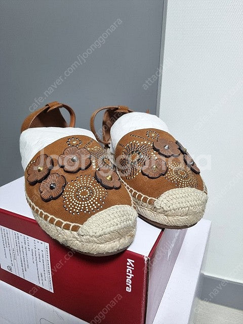 코치 앵클 스트랩 에스파듀 티 로즈 스웨이드 플랫슈즈 ...--9