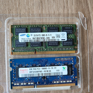 노트북용 램 2G ram 2개 ddr3 pc3 10600​