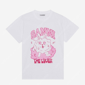 가니 러브 버니 티셔츠 S사이즈 / Ganni Relaxed Love Bunny T-Shirt Bright White