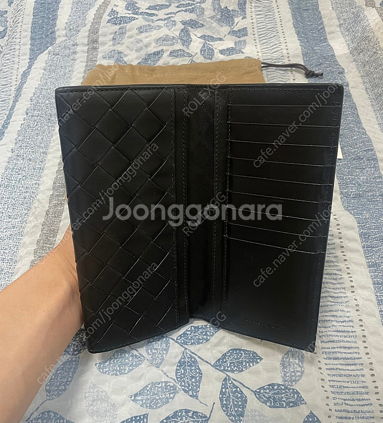 보테가베네타 인트레치아토 장지갑 블랙--3