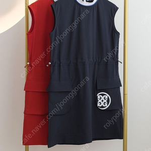 지포어 SEERSUCKER LOGO ONE POINT DRESS