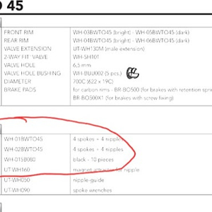 캄파놀로 Bora WTO45 spoke 판매(C21구형)