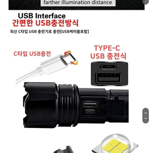 LEDLAB X72랜턴 고성능 XHP70 LED후레쉬 USB충전 손전등 줌라이트 방수기능 새상품 택포 2만5천원