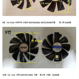 그래픽카드팬쿨러 다수별로 판매합니다.