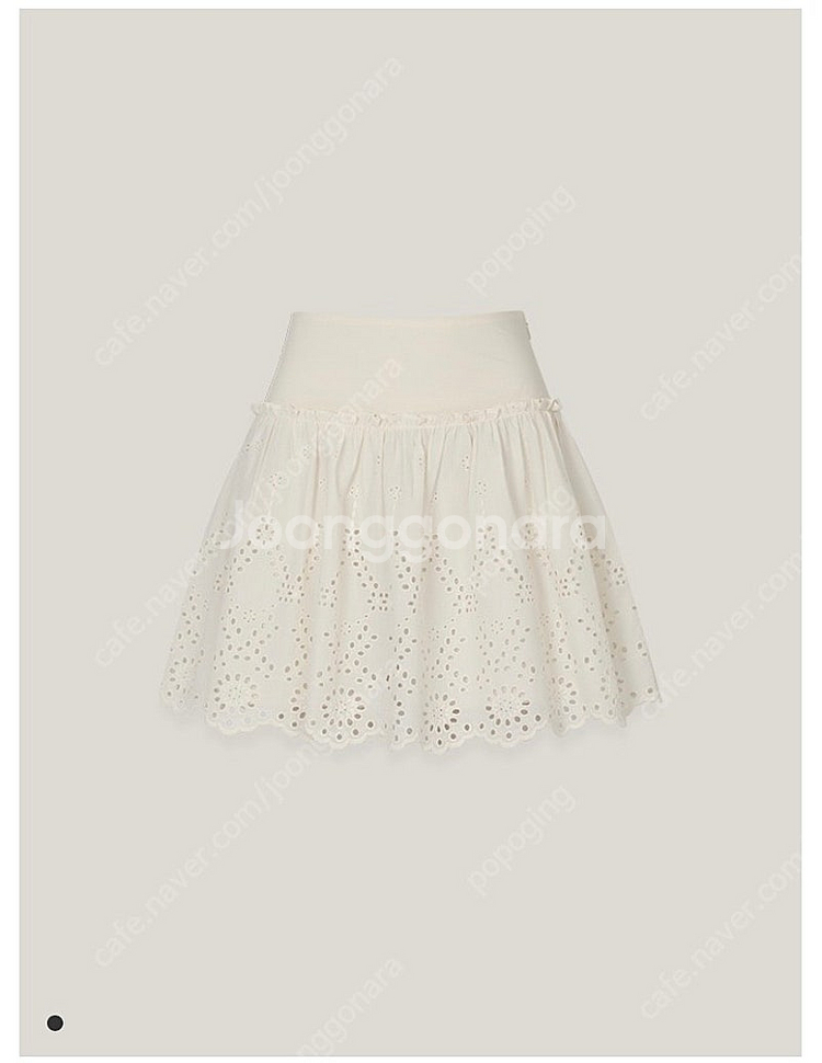 프레쉬라벨 스무디 펀칭 스커트 크림--0