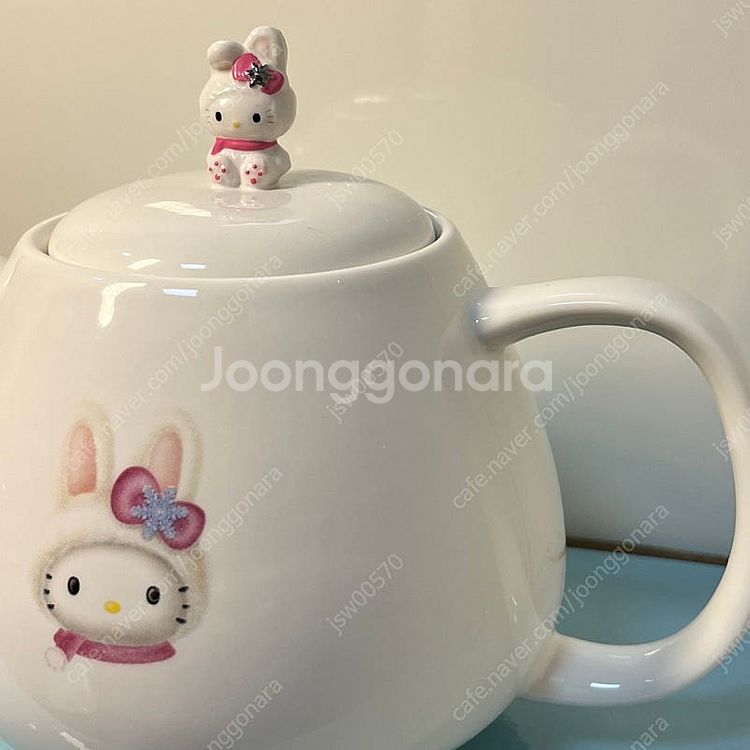 고전 눈토끼 헬로키티 티팟 주전자 &덮개 세트 눈토끼 ...--2