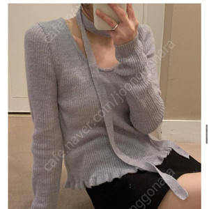 샵모도 MODO Frilly wool knit (blue grey) 새상품