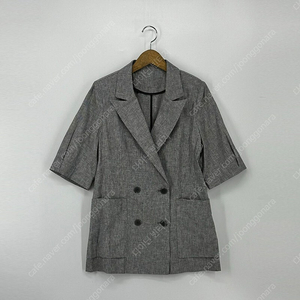 더블 버튼 체크 반팔 자켓 (55 size / GRAY)