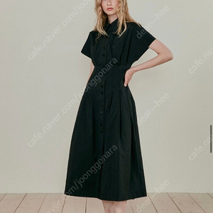 Lenuee 르누이 셔츠 원피스 gathered shirt dress (black)