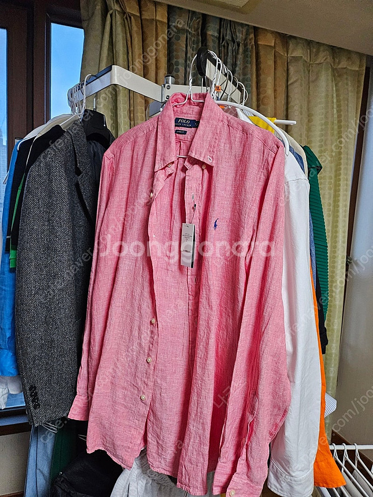 폴로 린넨셔츠 클래식핏 m 핑크--0