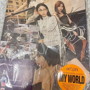 에스파 3집 미니앨범 MY WORLD 타블로이드 친필사인