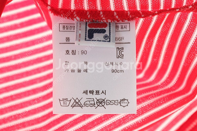 W(S) 휠라 반팔 카라 티셔츠 민소매 골프 스트라이프--4