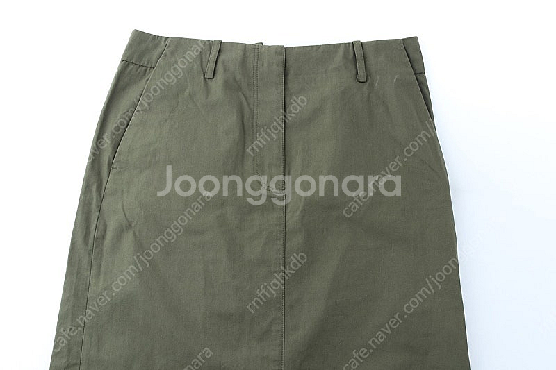 W(M) 코스 스커트 치마 카키 면 라인 아메카지--1