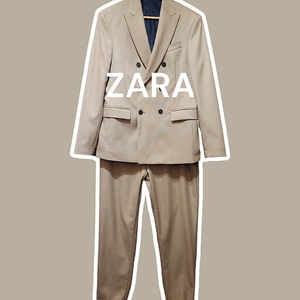 S/ ZARA 자라 덱스처 더블 브레스티드 블레이저 세트