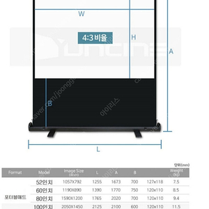 윤씨네 120인치 포터블 스크린 ÷ 엡손 EMP-TWD10빔 프로젝터