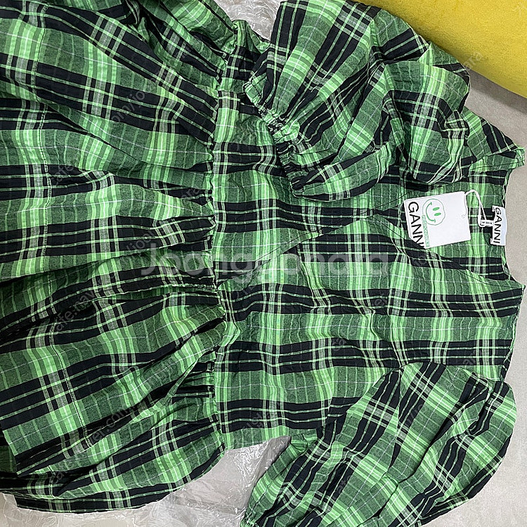 (GANNI)가니 체크 블라우스--0