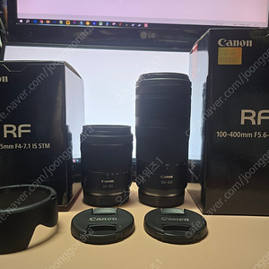 캐논 RF 24-105mm F4-7.1 IS STM, RF 100-400mm F5.6-8 IS USM 팝니다.