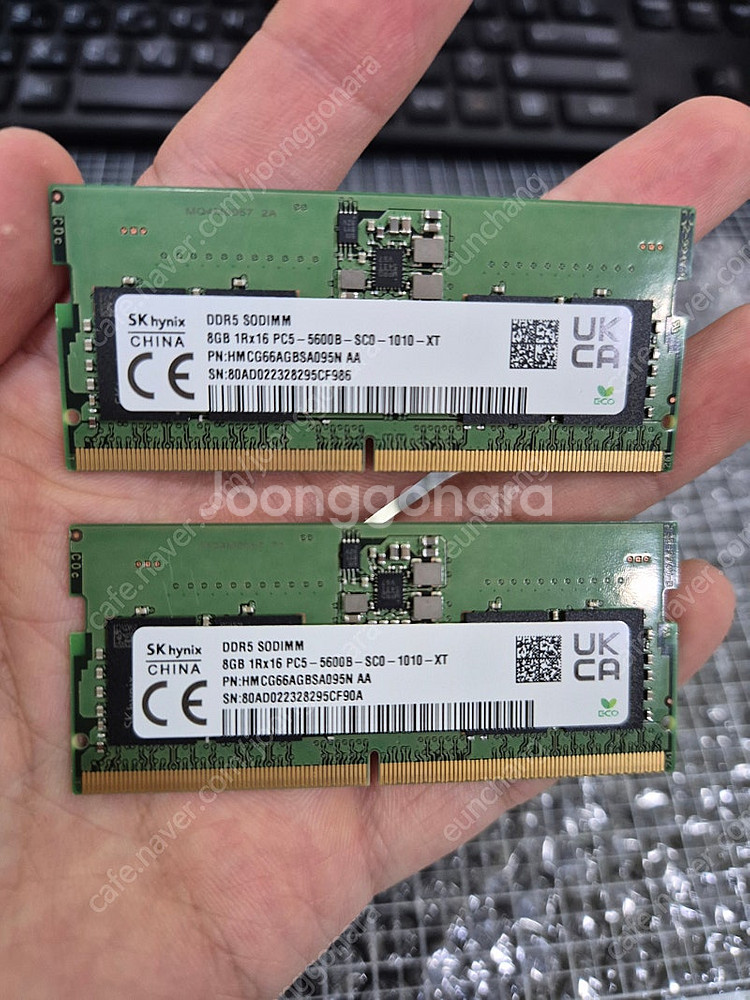 하이닉스 DDR5-5600 8기가 2개 노트북 램 팔아...--0