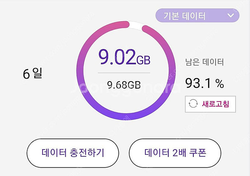 lgu+ 데이터 data 2g 4000원--0