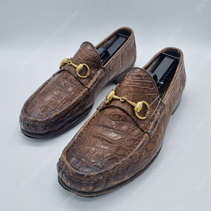 구찌 홀스빗 crocodile loafer 브라운 남성 270mm