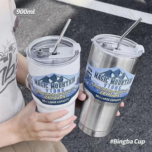 (텀블러) 900mL 304 스텐 보온, 스텐빨대포함